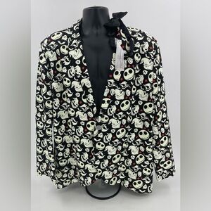 Jack Skellington Disney Halloween Nightmare Glow Blazer Light Up Tie L\XL New